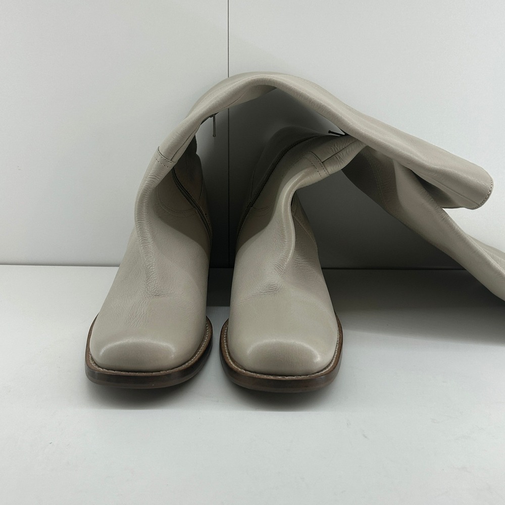 Seychelles Womens Knee High Boots Tan Leather Side Zip Block Heel Size 10